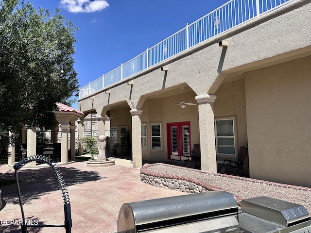 1363 Golden Trail Ln, El Paso, TX 79936 - view of patio with french doors and a ceiling fan