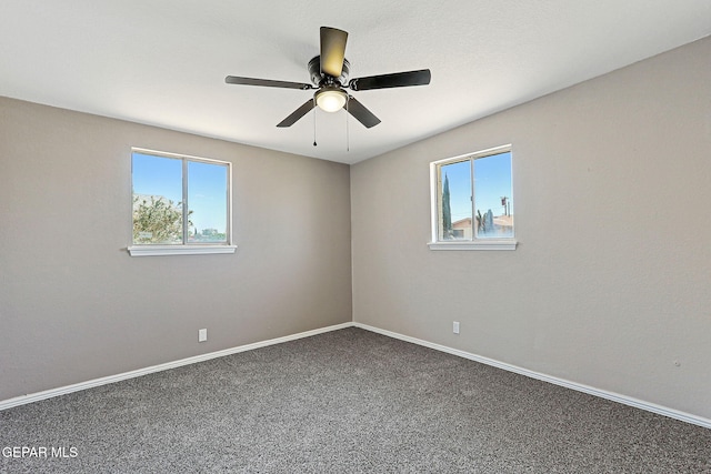7113 Pear Tree Ln, El Paso, TX 79915 - unfurnished room with plenty of natural light, carpet, a ceiling fan, and baseboards