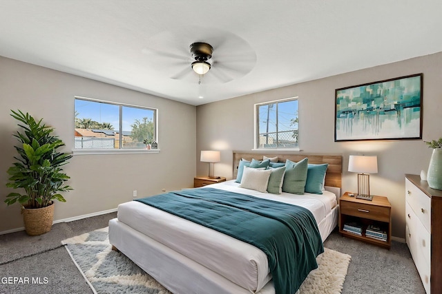 7113 Pear Tree Ln, El Paso, TX 79915 - bedroom with carpet, baseboards, and ceiling fan