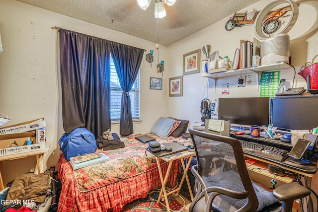 bedroom featuring a textured ceiling