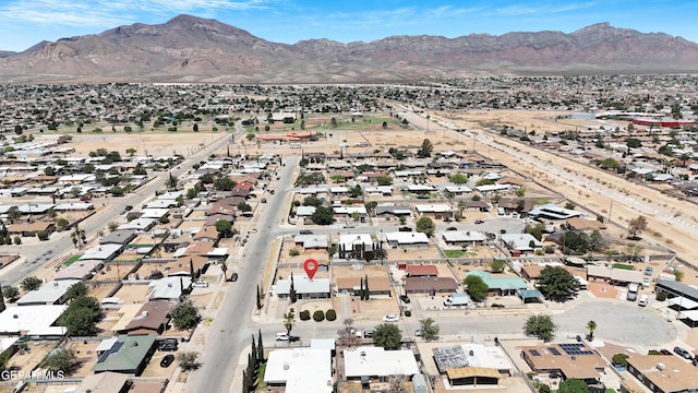 10601 Teresa Pl, El Paso, TX 79924 - aerial view of property's location featuring a mountainous background and nearby suburban area