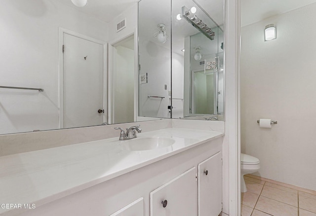 4800 N Stanton St Unit 87, El Paso, TX 79902 - bathroom featuring toilet, tile patterned floors, vanity, and visible vents