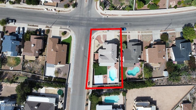 drone / aerial view with a residential view