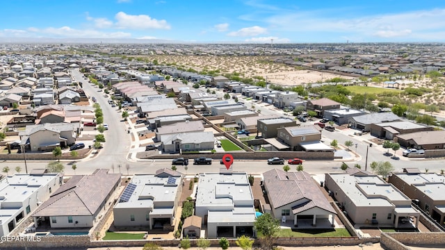 bird's eye view with a residential view