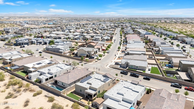 drone / aerial view with a residential view