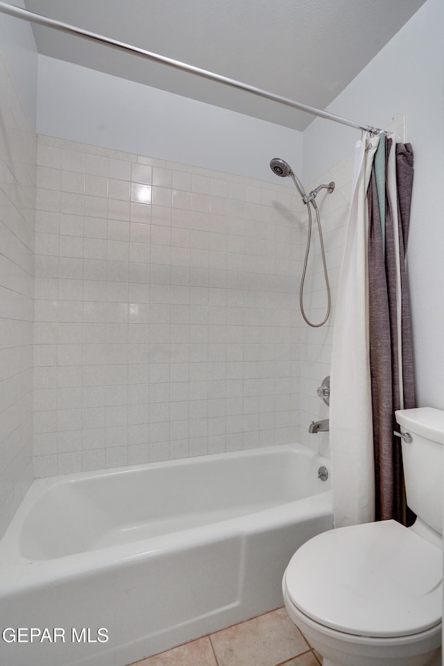 98 Northwind Dr, El Paso, TX 79912 - full bathroom with toilet, shower / bath combo, and tile patterned flooring