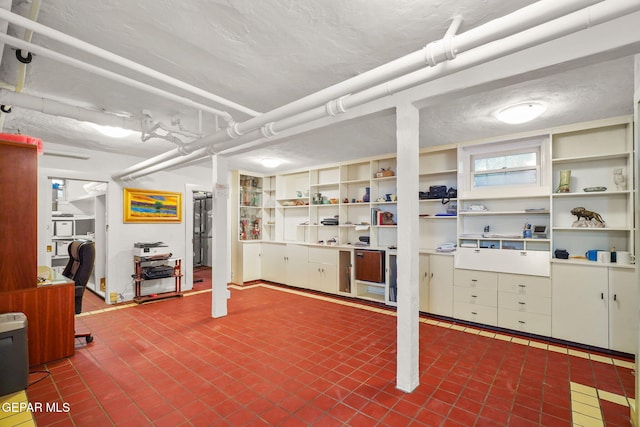 view of finished basement