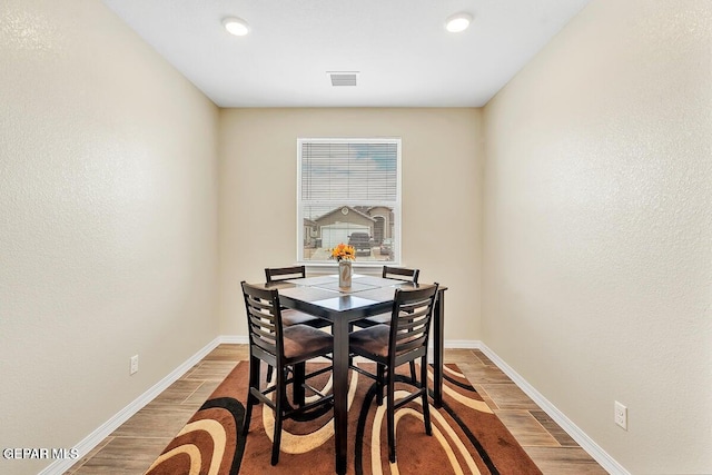 14920 Tierra Fortaleza Ave, El Paso, TX 79938 - dining area with recessed lighting, baseboards, visible vents, and light wood-style floors
