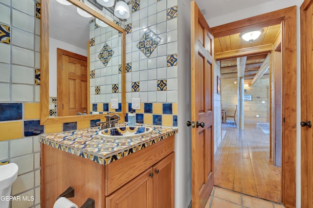2 Scenic Ridge Rd N, Alpine, TX 99999 - half bath with vanity and tile patterned flooring