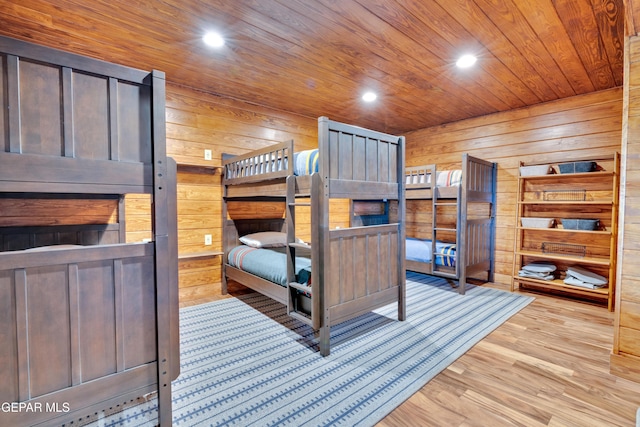 2 Scenic Ridge Rd N, Alpine, TX 99999 - bedroom with wood walls, recessed lighting, wooden ceiling, and wood finished floors