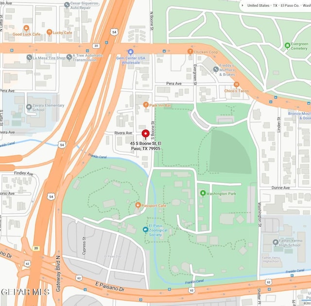 45 S Boone St, El Paso, TX 79905 - map