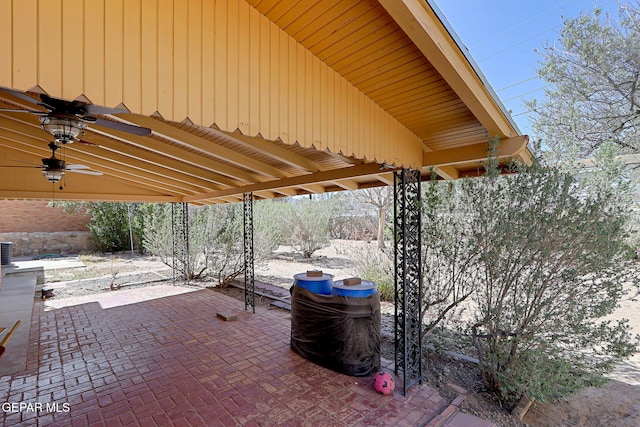 4731 Leeds Ave, El Paso, TX 79903 - view of patio with ceiling fan and fence