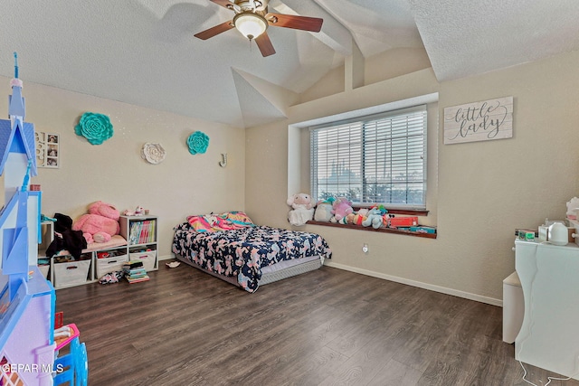2250 Nancy Mcdonald Dr, El Paso, TX 79936 - bedroom featuring wood finished floors, a textured ceiling, baseboards, and a ceiling fan