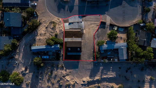 aerial view of property's location with property boundaries highlighted