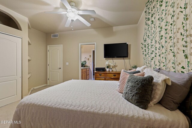 6225 Via Serena Dr, El Paso, TX 79912 - carpeted bedroom featuring ceiling fan