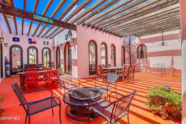 view of patio featuring outdoor dining space