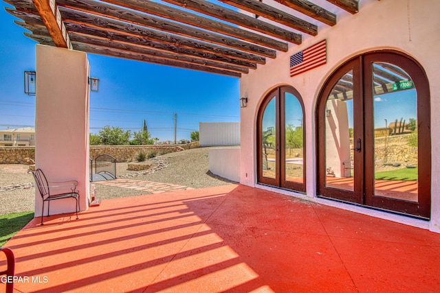 view of patio with french doors