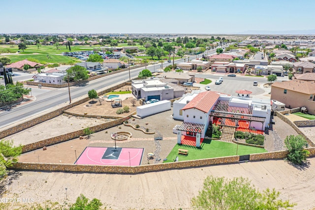 aerial perspective of suburban area