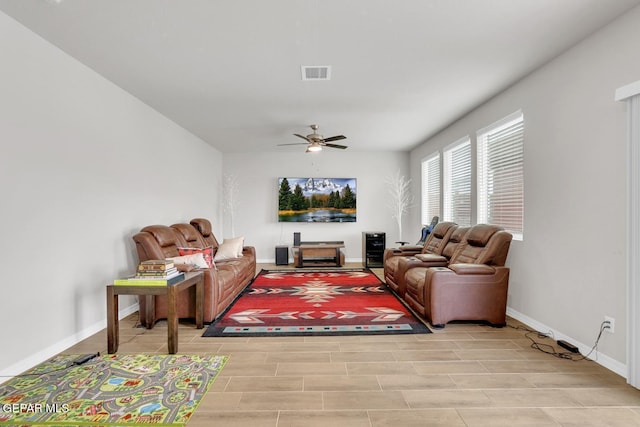 13868 Sky Ranger Ave, El Paso, TX 79928 - living area featuring ceiling fan and baseboards