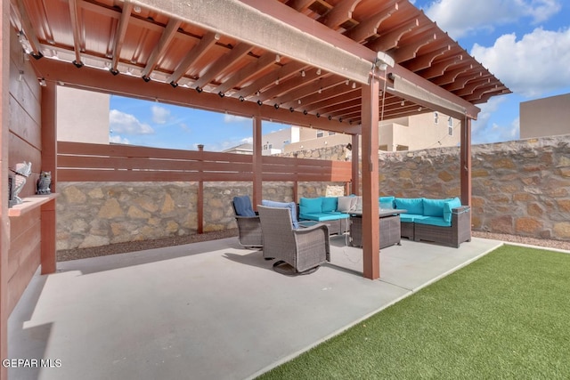 13868 Sky Ranger Ave, El Paso, TX 79928 - view of patio featuring outdoor lounge area and fence