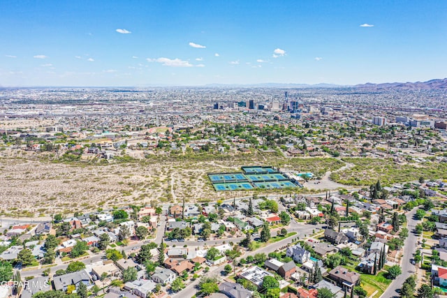 aerial overview of property's location with mountains