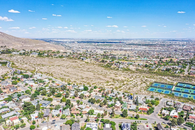 bird's eye view of a mountainous background