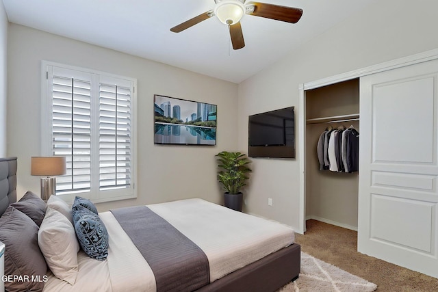 14182 John Scagno, El Paso, TX 79938 - bedroom featuring a closet, ceiling fan, and carpet floors
