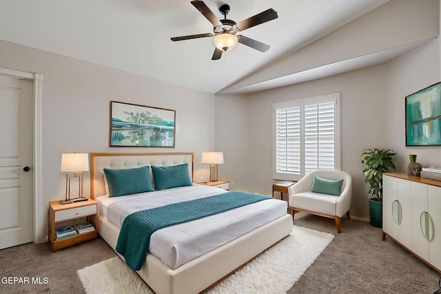 14182 John Scagno, El Paso, TX 79938 - carpeted bedroom with a ceiling fan and lofted ceiling