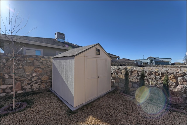 view of shed