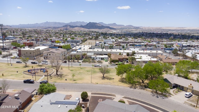 aerial perspective of suburban area featuring mountains