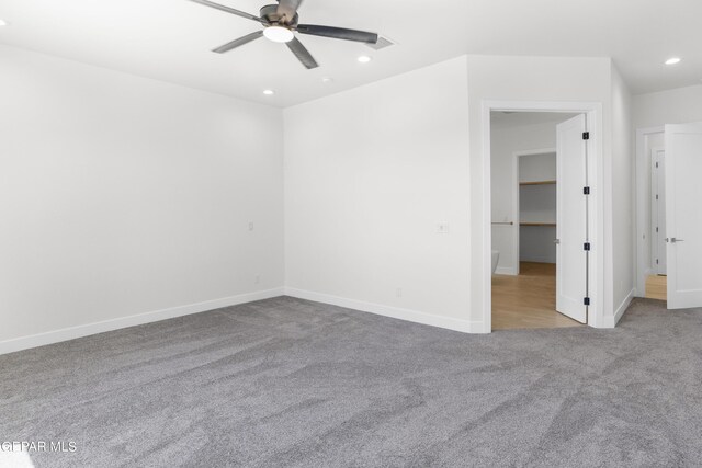 820 Acton St, Horizon City, TX 79928 - unfurnished bedroom with carpet floors, recessed lighting, baseboards, and a ceiling fan