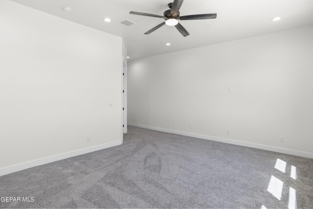 820 Acton St, Horizon City, TX 79928 - spare room with recessed lighting, ceiling fan, carpet floors, and baseboards