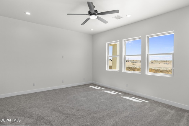 820 Acton St, Horizon City, TX 79928 - carpeted empty room featuring baseboards, ceiling fan, and recessed lighting