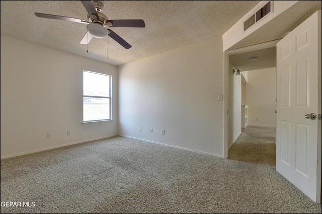 6205 Alina Baltazar Dr, El Paso, TX 79932 - carpeted empty room with a textured ceiling and ceiling fan