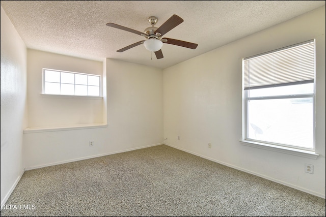 6205 Alina Baltazar Dr, El Paso, TX 79932 - unfurnished room with a textured ceiling, carpet flooring, and a ceiling fan
