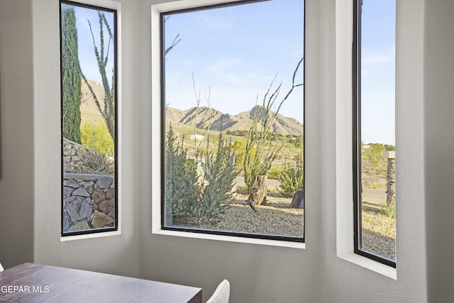 5905 Ojo De Agua Dr, El Paso, TX 79912 - bedroom with a mountain view and a textured wall
