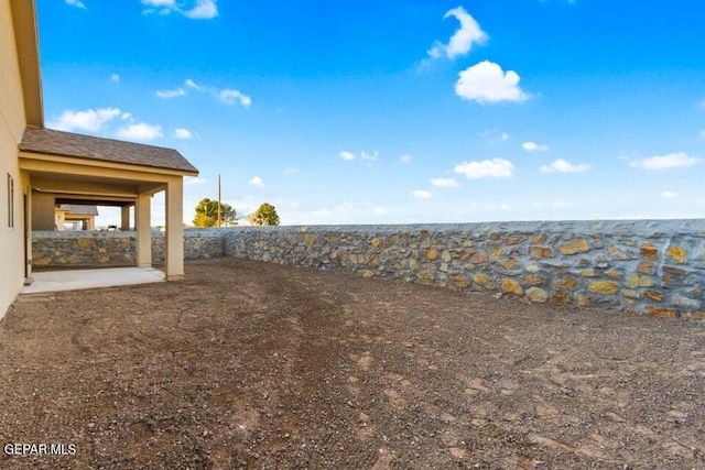 view of yard with a patio area