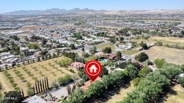 drone / aerial view of a mountain backdrop