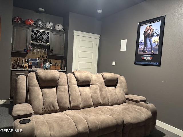 14233 Richard Wiles Ave, El Paso, TX 79938 - cinema room with bar with sink and baseboards