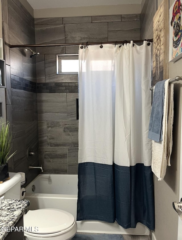 14233 Richard Wiles Ave, El Paso, TX 79938 - bathroom with toilet, vanity, and shower / tub combo