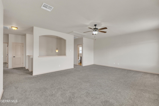 13824 Hollywood Dr, Horizon City, TX 79928 - unfurnished room featuring attic access, a ceiling fan, carpet, and baseboards