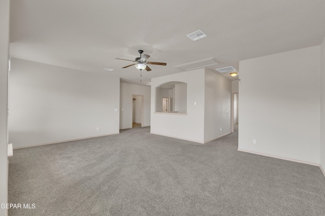 13824 Hollywood Dr, Horizon City, TX 79928 - unfurnished room featuring ceiling fan, attic access, carpet floors, and baseboards