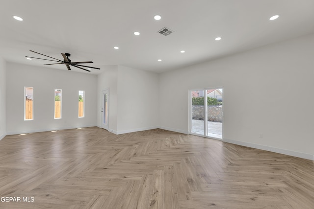 429 Lesa Ln, El Paso, TX 79915 - unfurnished living room with recessed lighting, ceiling fan, and baseboards