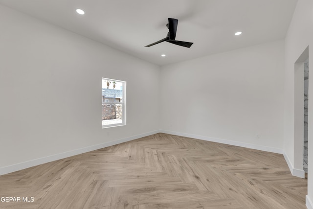 429 Lesa Ln, El Paso, TX 79915 - unfurnished bedroom with baseboards, recessed lighting, and ceiling fan