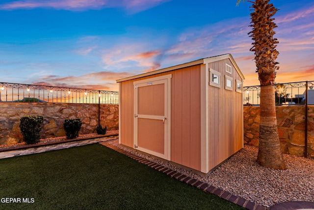 view of shed