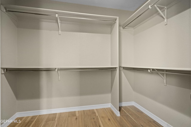spacious closet featuring wood finished floors