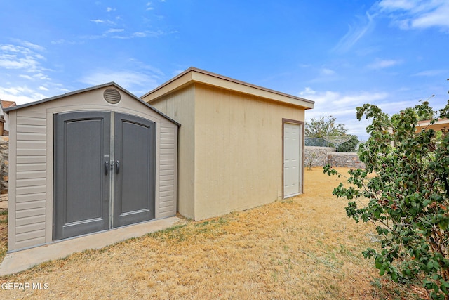 view of shed