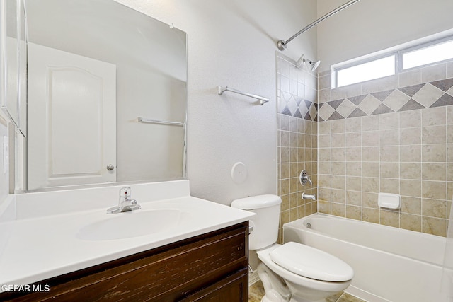 3136 Hawk Point Pl, El Paso, TX 79938 - full bathroom with vanity, toilet, and shower / bathtub combination