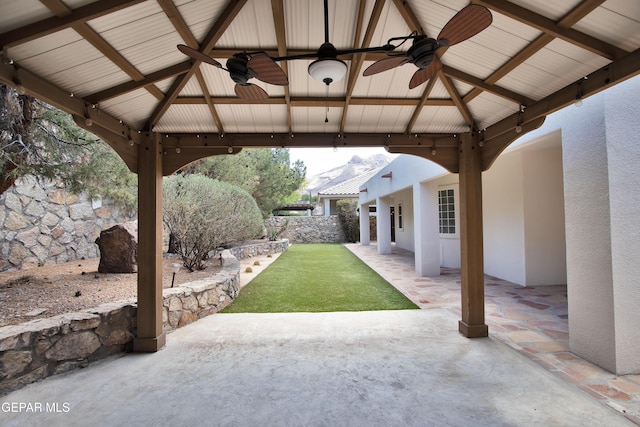 1483 Via Appia St, El Paso, TX 79912 - view of patio with a gazebo and a ceiling fan