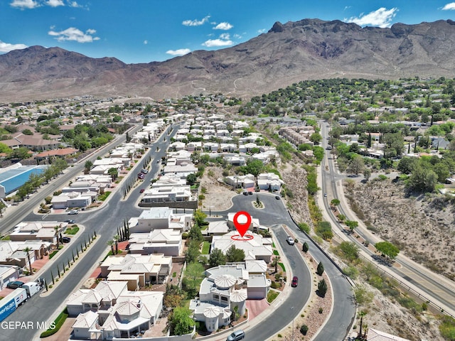 1483 Via Appia St, El Paso, TX 79912 - aerial view of property and surrounding area featuring nearby suburban area and mountains